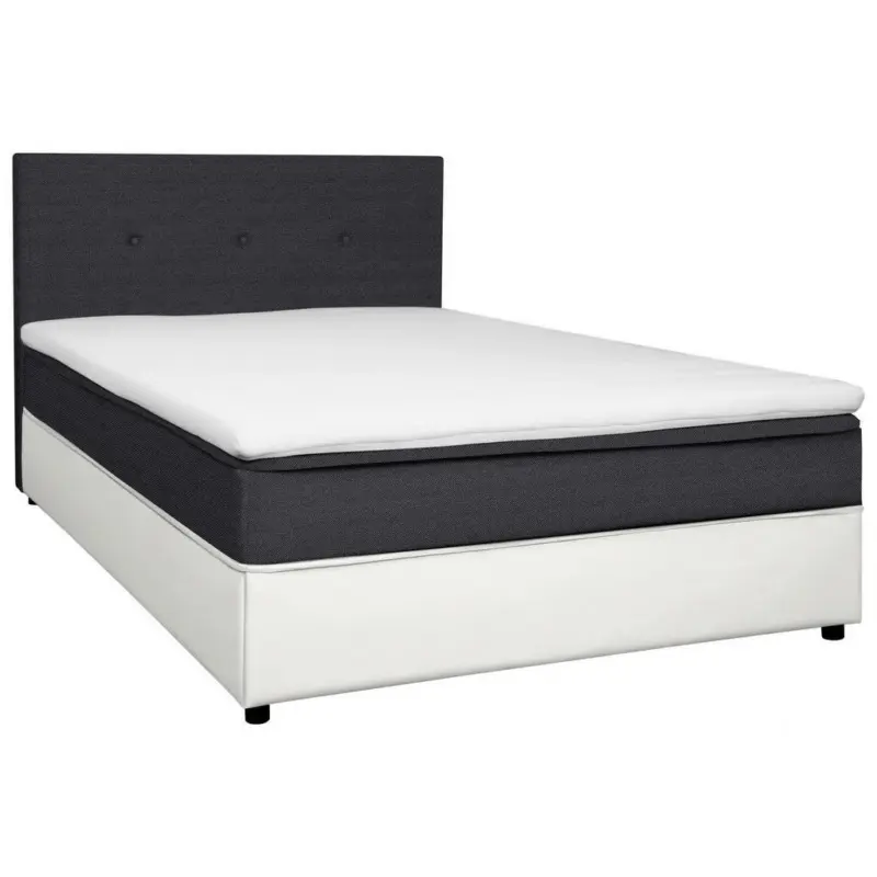 Boxbett 120/200 cm in Anthrazit, Weiß