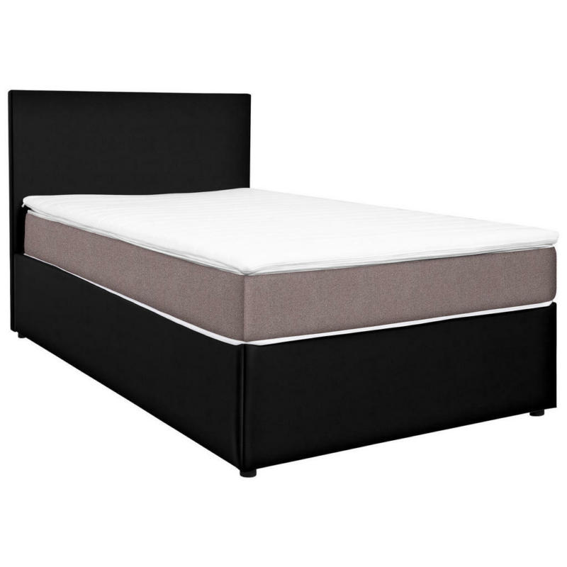 Boxbett 160/200 cm in Schwarz, Hellbraun