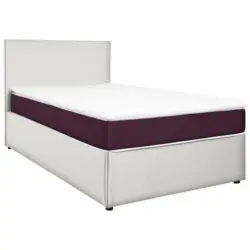 Boxbett 160/200 cm in Weiß, Brombeere