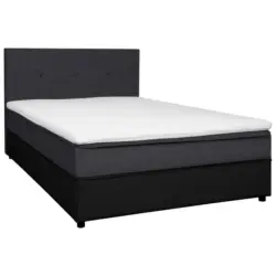 Boxbett 120/200 cm in Anthrazit, Schwarz