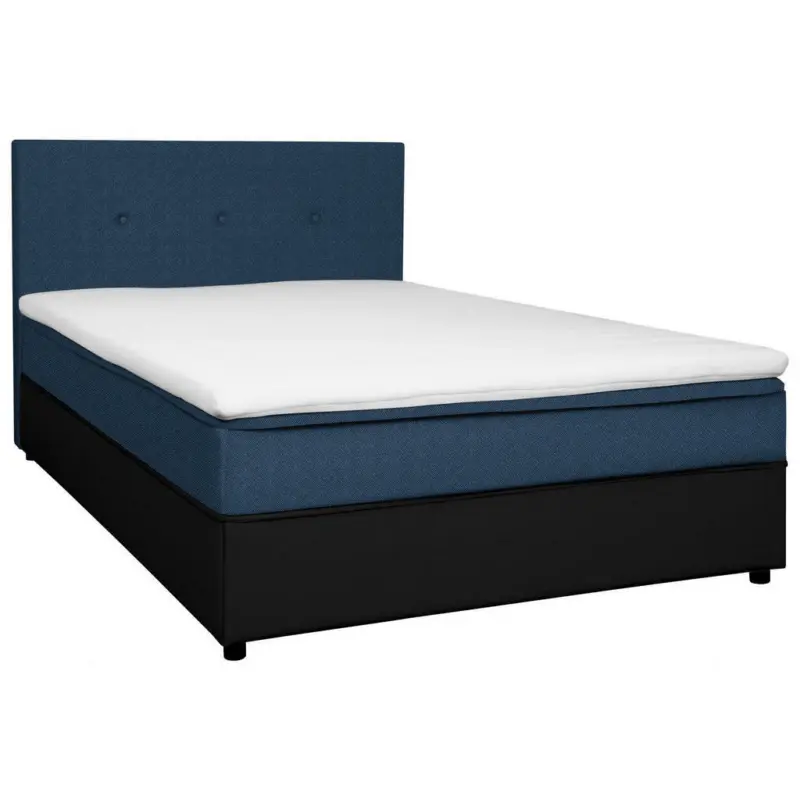 Boxbett 180/200 cm in Blau, Schwarz