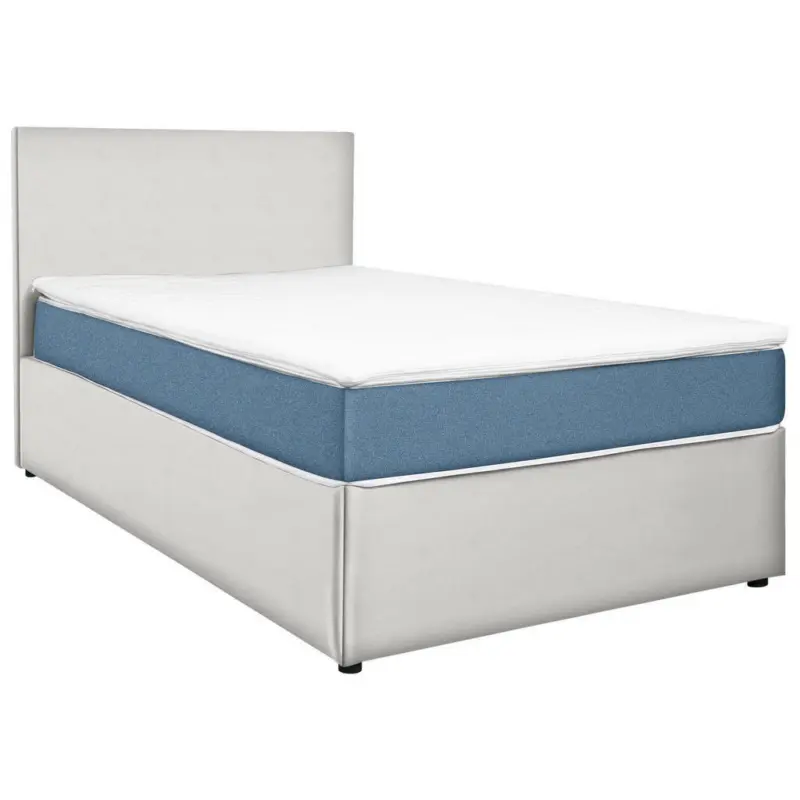 Boxbett 160/200 cm in Weiß, Hellblau