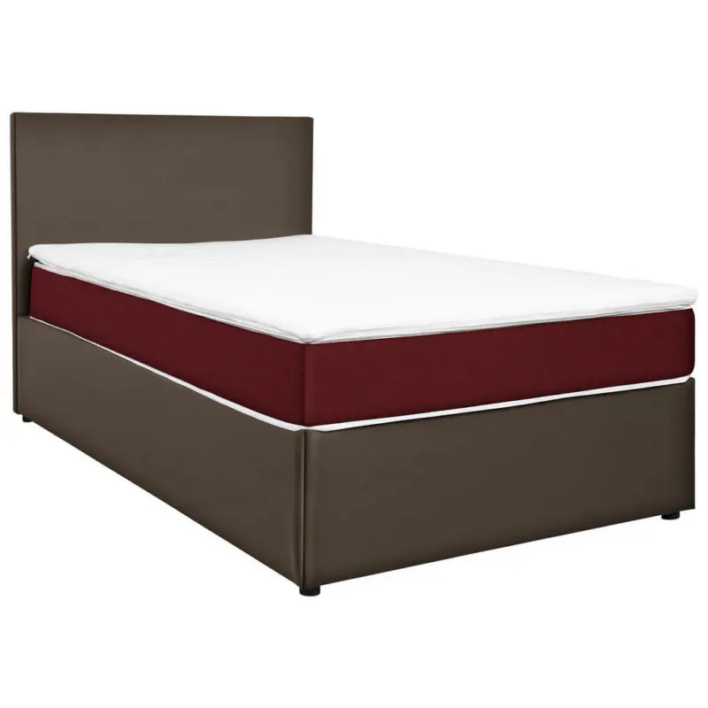 Boxbett 120/200 cm in Grau, Rot