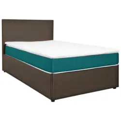 Boxbett 120/200 cm in Grau, Türkis