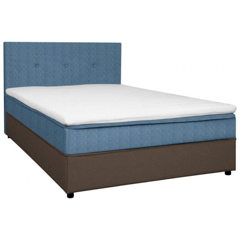 Boxbett 180/200 cm in Grau, Hellblau