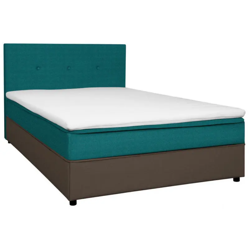 Boxbett 160/200 cm in Grau, Türkis