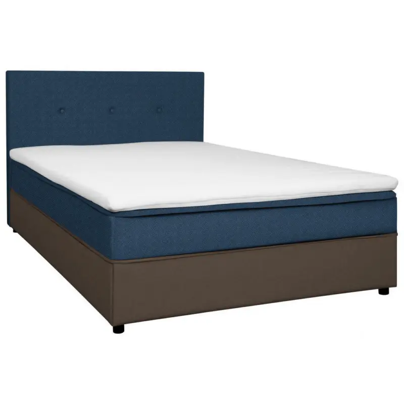 Boxbett 180/200 cm in Blau, Grau