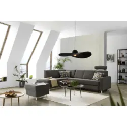 Ecksofa in Flachgewebe Grau
