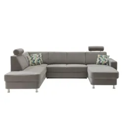 Wohnlandschaft in Chenille Grau