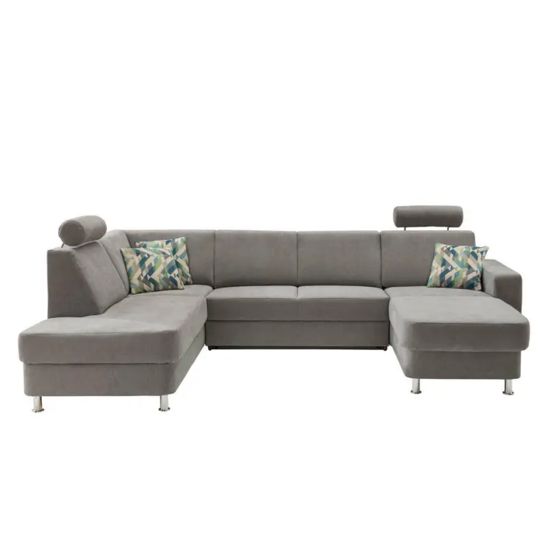 Wohnlandschaft in Chenille Grau