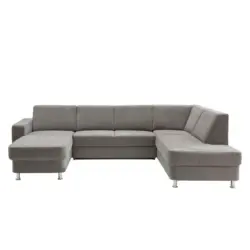 Wohnlandschaft in Chenille Grau