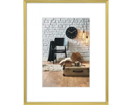 Bilderrahmen Kunststoff Sevilla Gold-matt 24x30 cm