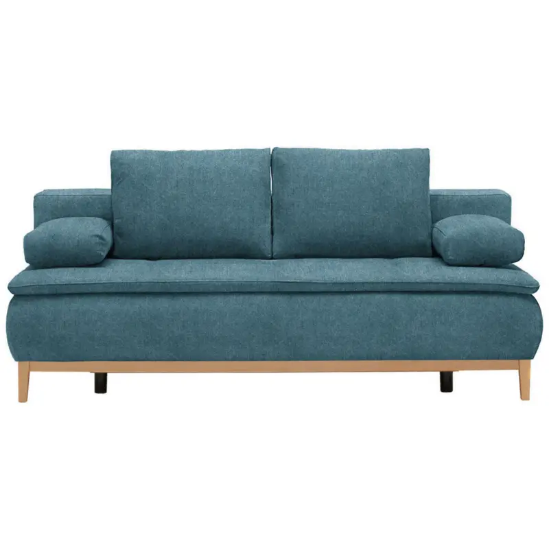 Boxspringsofa in Webstoff Blau