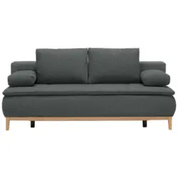 Boxspringsofa in Webstoff Grau