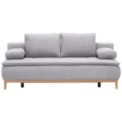Boxspringsofa in Webstoff Hellgrau