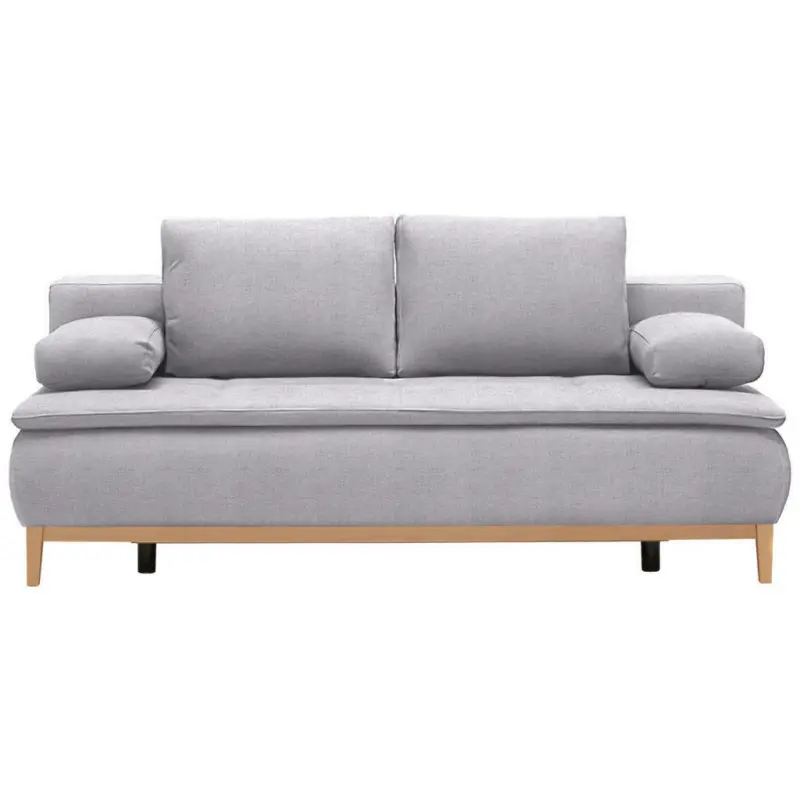 Boxspringsofa in Webstoff Hellgrau