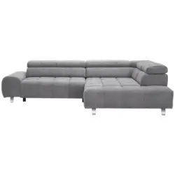 Ecksofa in Webstoff Grau