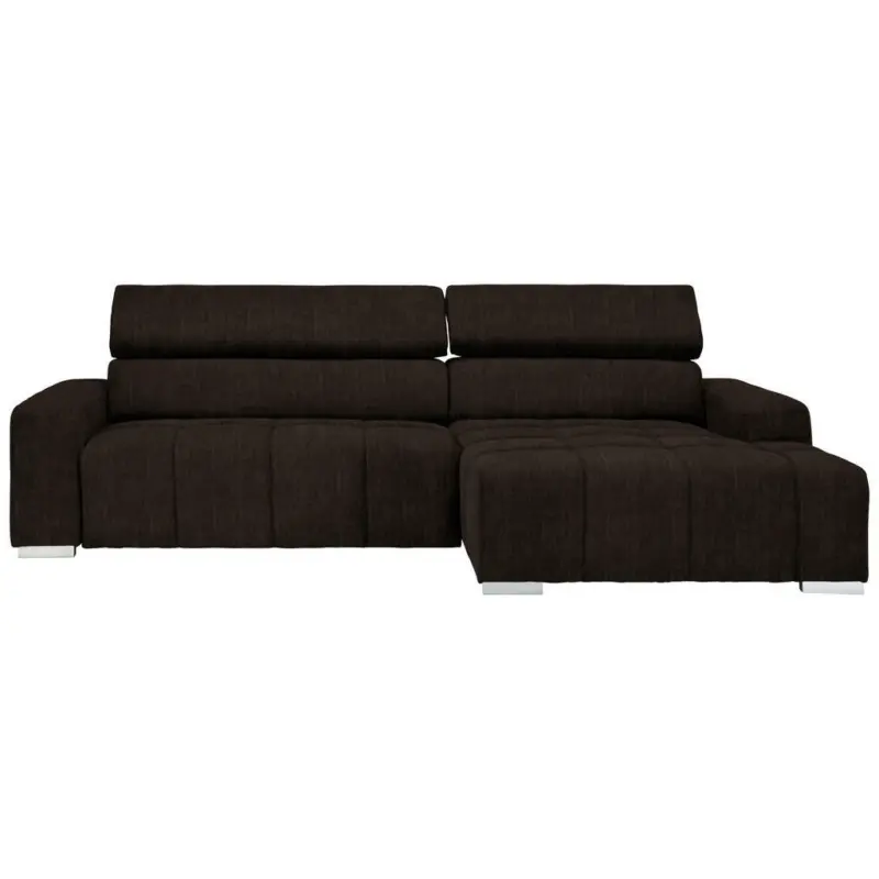 Ecksofa in Webstoff Dunkelbraun