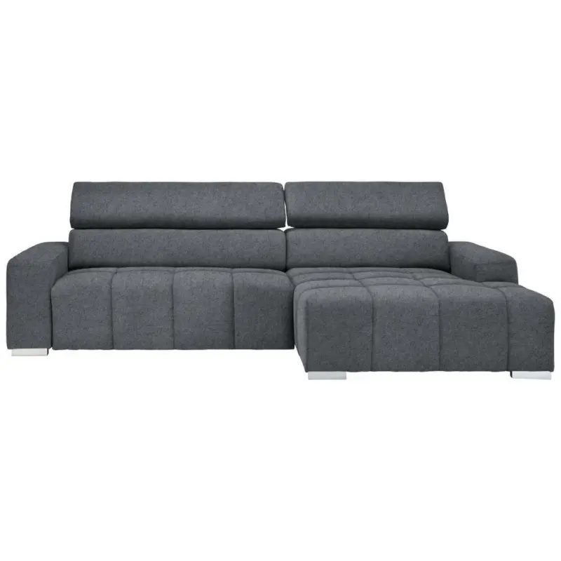 Ecksofa in Webstoff Dunkelgrau