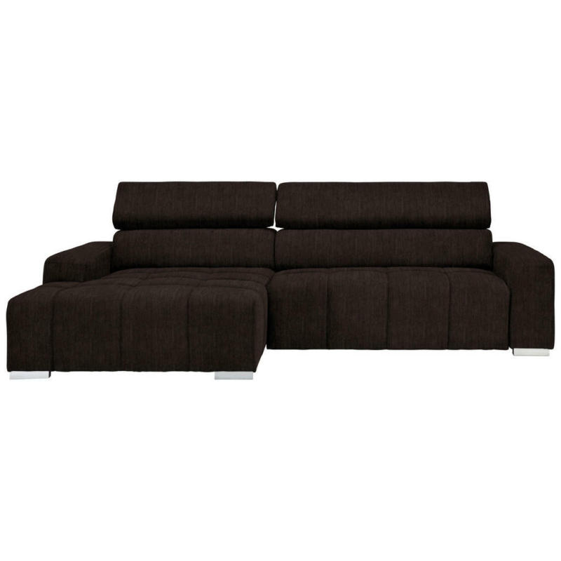 Ecksofa in Webstoff Dunkelbraun