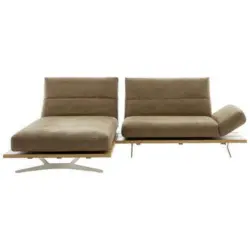 Ecksofa in Mikrofaser Braun