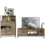 XXXLutz Lauterach - Ihr Möbelhaus bei Bregenz Wohnwand 289/151/48 cm in Graphitfarben, Eichefarben