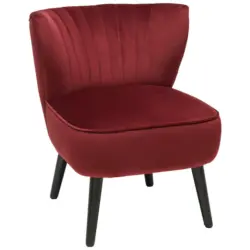 Sessel in Samt Schwarz, Dunkelrot