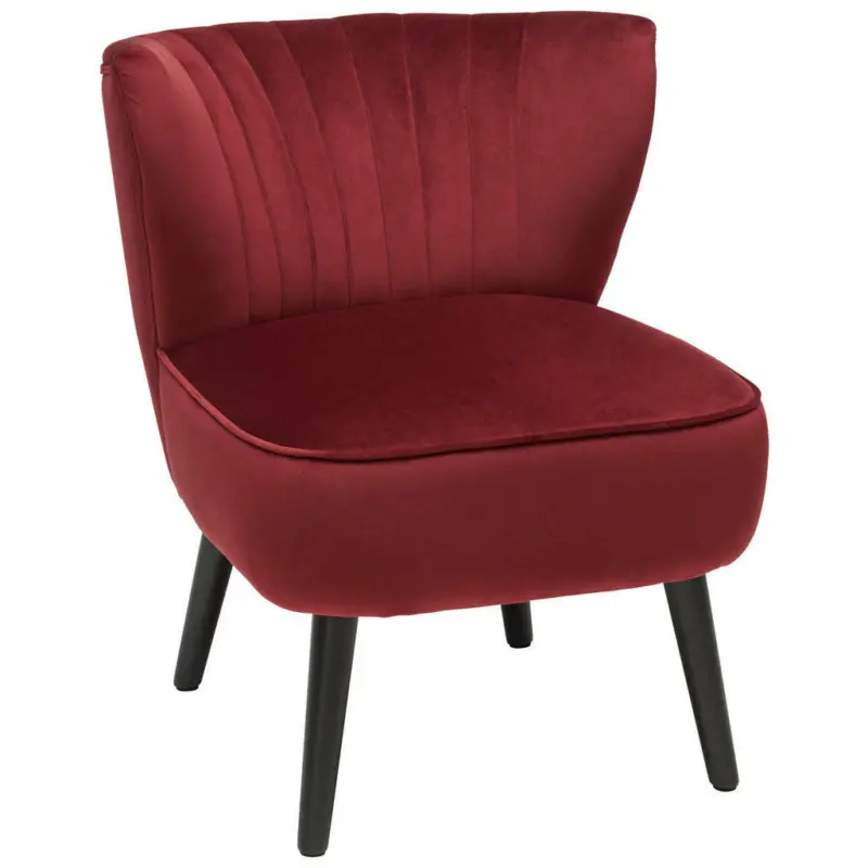 Sessel in Samt Schwarz, Dunkelrot