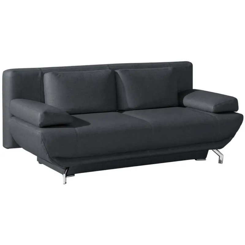 Schlafsofa in Echtleder Anthrazit