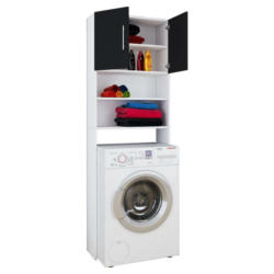 Waschmaschinenschrank in Schwarz, Weiß