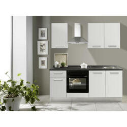 Küchenblock 195 cm in Grau, Weiß