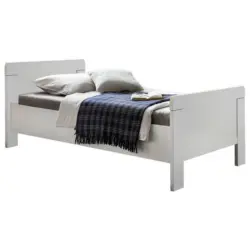 Bett 100/200 cm in Weiß