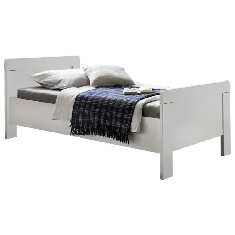 Bett 100/200 cm in Weiß