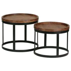 Beistelltischset in Holz 53/53/45 cm