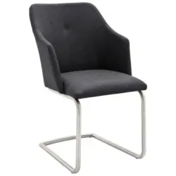 Schwingstuhl in Edelstahl Lederlook