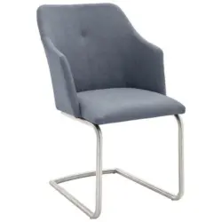 Schwingstuhl in Edelstahl Lederlook