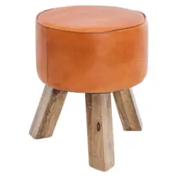 Hocker in Leder Braun