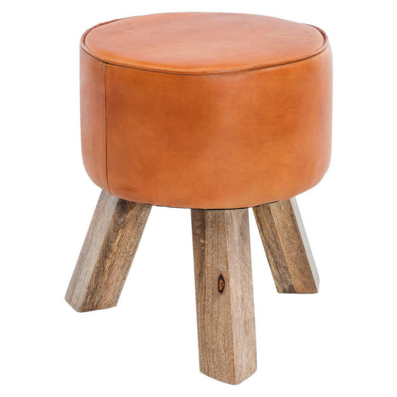 Hocker in Leder Braun