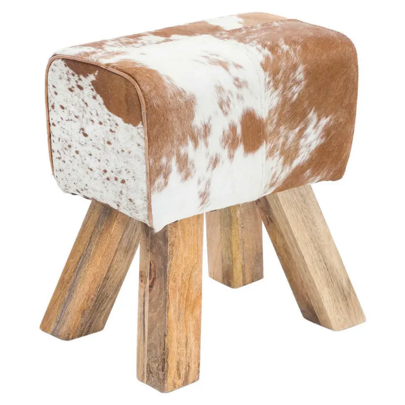 Hocker in Fell Braun, Weiß