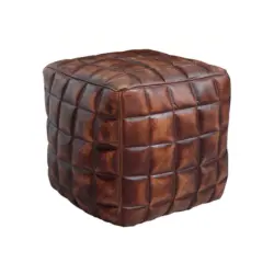 Sitzw&uuml;rfel in Braun Leder Braun