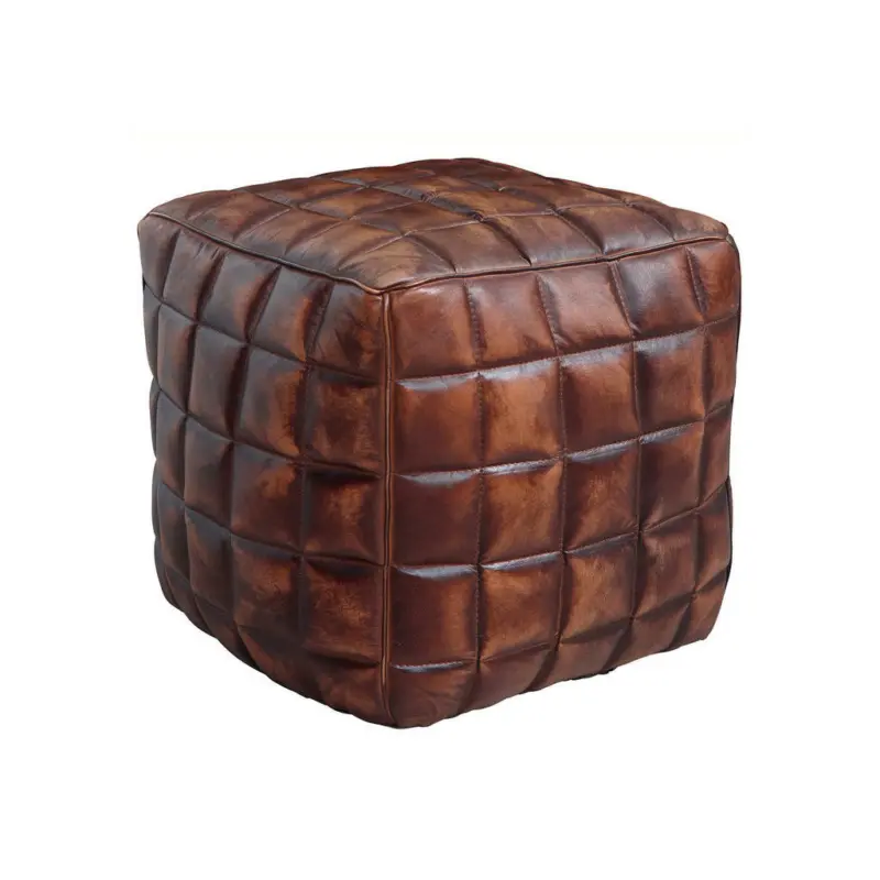 Sitzw&uuml;rfel in Braun Leder Braun