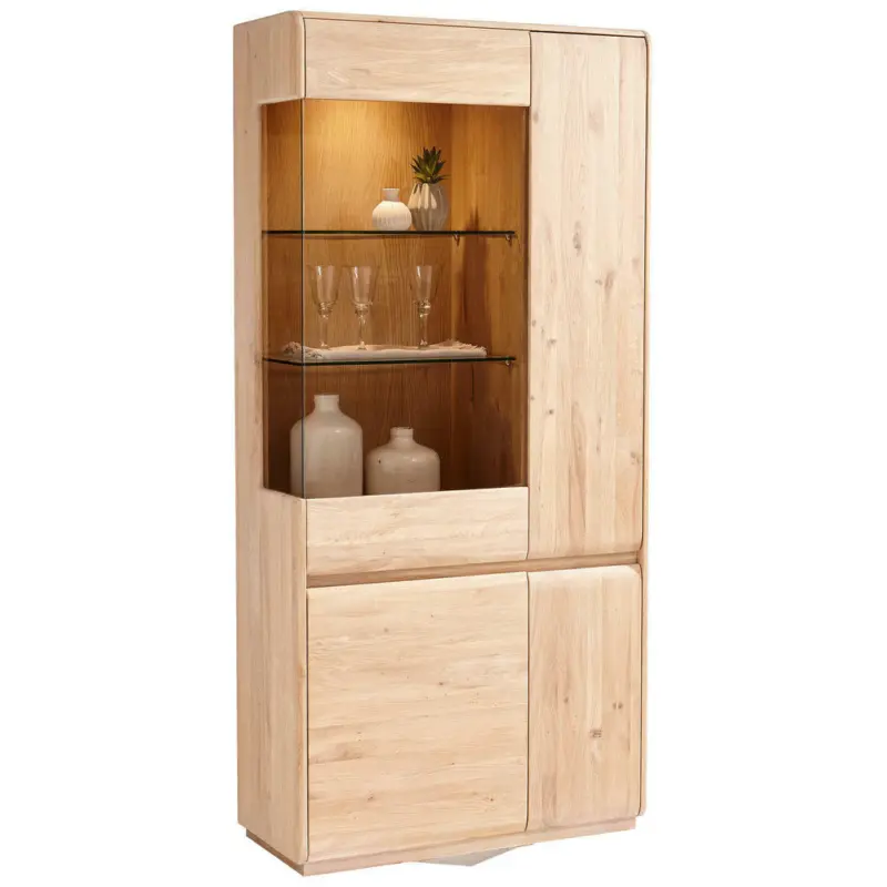Vitrine in massiv Asteiche Eichefarben