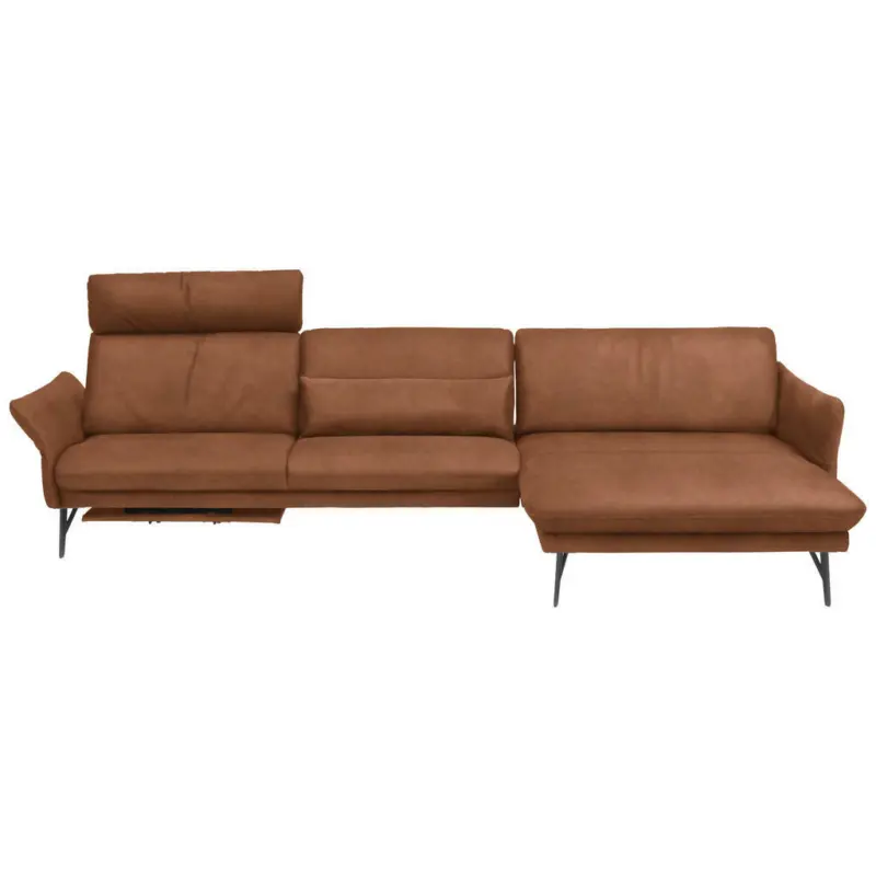 Ecksofa in Lederlook Braun