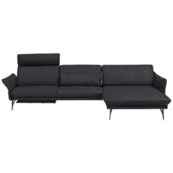 Ecksofa in Lederlook Anthrazit