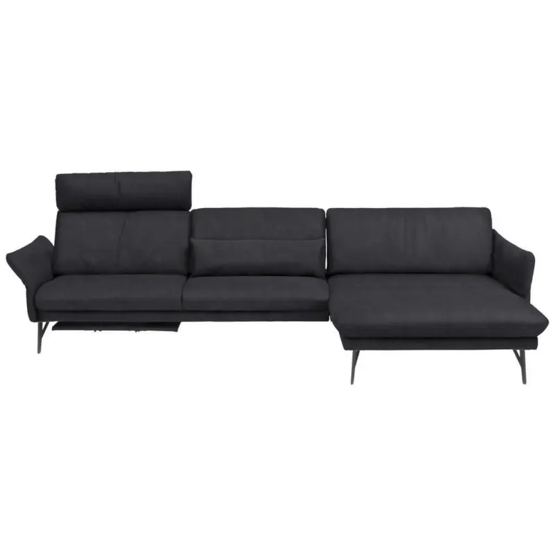 Ecksofa in Lederlook Anthrazit