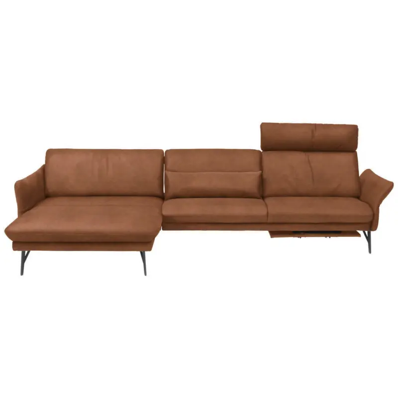 Ecksofa in Lederlook Braun