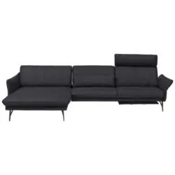 Ecksofa in Lederlook Anthrazit