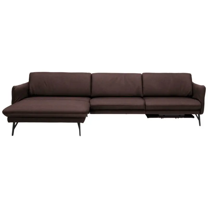 Ecksofa in Echtleder Braun