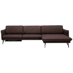 Ecksofa in Echtleder Braun