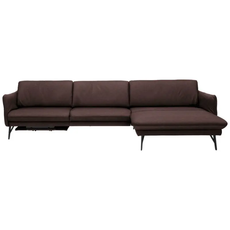 Ecksofa in Echtleder Braun